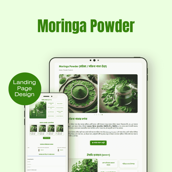 Moringa powder landing page templete