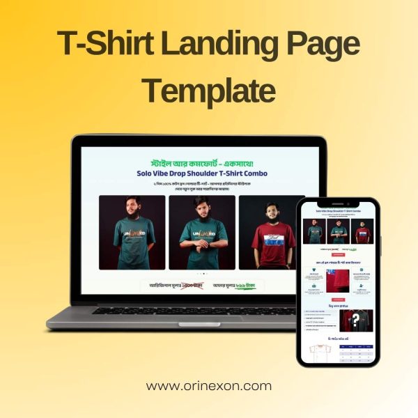 Tshirt landing page template orinexon